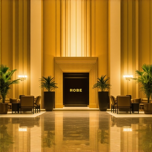 Upscale hotel lobby with modern design and friendly staff