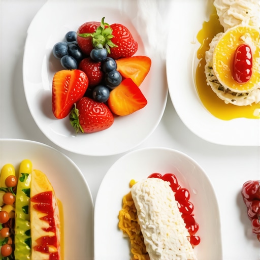 Vibrant hotel breakfast buffet with diverse food options