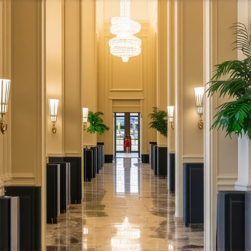 Modern elegant hotel lobby with luxury decor