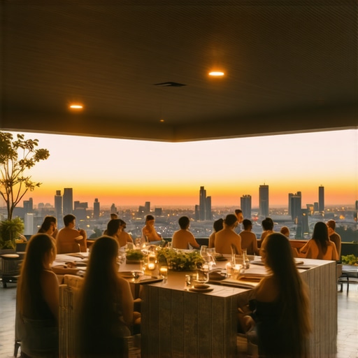 Elegant rooftop terrace with city view for exclusive events