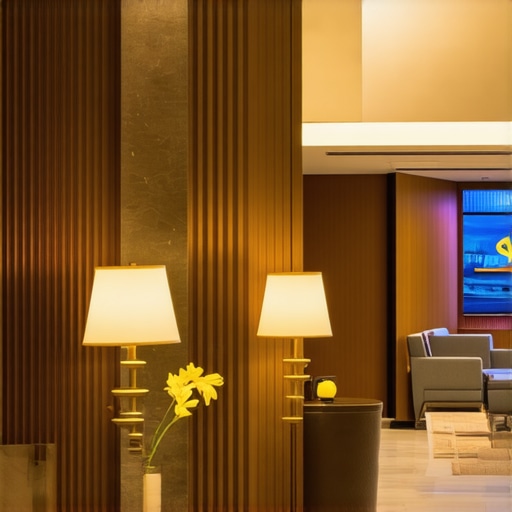 Modern hotel lobby with stylish decor and friendly staff