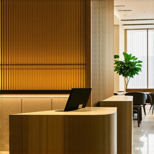 Elegant luxury hotel lobby with group check-in area