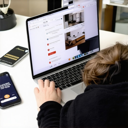 Person browsing hotel deals on a laptop with travel planning tools.