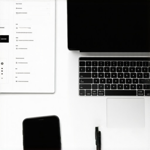 A workspace featuring a laptop, smartphone, and notes related to hotel booking management.