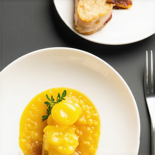 Elegant Downtown Hotel Breakfast Gourmet breakfast served at a luxury downtown hotel with a chef preparing dishes